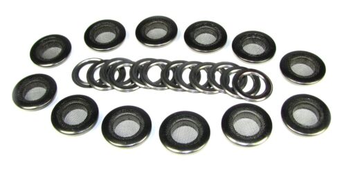 1-inch Black Screened Grommets with Washers Great for CBGs and crafts! 12pc 