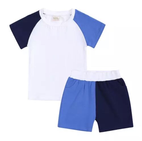 14 years boys girls contrast shorts and t-shirt set 6 months