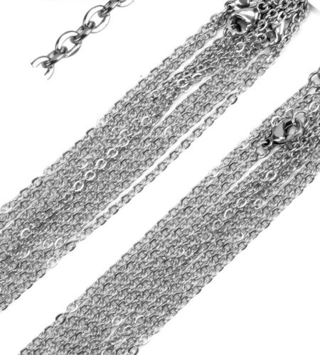 1.5mm-4mm Silver//Gold Wholesale Stainless Steel Rolo Oval Chain Necklace 16/"-28/"