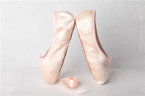 Women Ladies Satin Pink Red Professional Ballet Dance Toe Shoes 