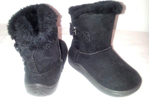 Baby//Toddler Size 2,3,4,5,6 BLACK PREMIUM Bootie Comfy Fur Lined GARANIMALS