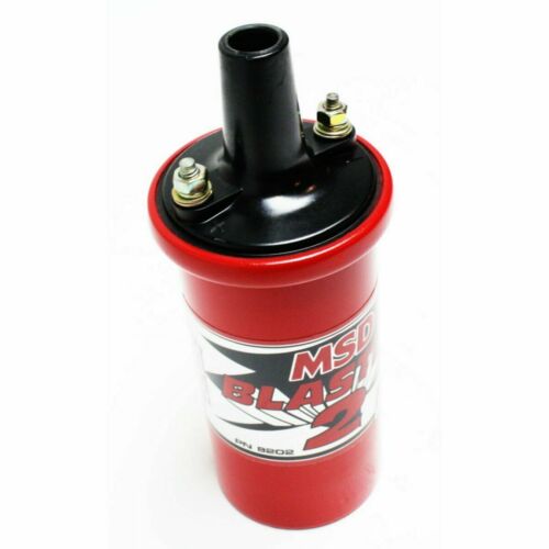 MSD 8202 Ignition Coil Blaster 2 Canister Round Oil Filled Red 45000 Volt 