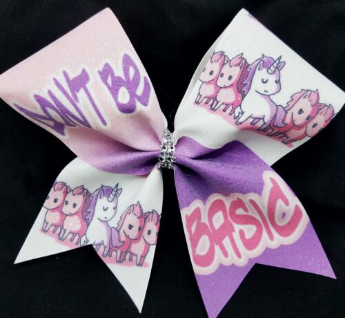 Details about   Don't Be Basic Unicorn   Cheer Bow 