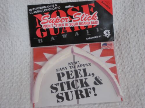 SURFCO HAWAII SUPER SLICK LONGBOARD NOSE GUARD NEW IN RETAIL PACKAGING WHITE