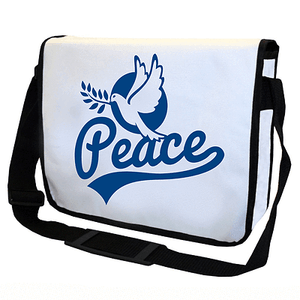 Peace friedenstaube Dove blanco motivo Print presión bandolera Messenger Bag