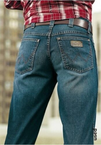 Wrangler Texas Jeans W32 L36 NEU Herren Straight Fit Hose Used Stone Blau Denim