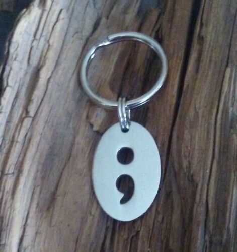 Semicolon suicide awareness mental health keychain//zipper pullsupport charity