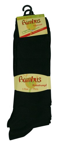 39-42 3 Paar 35-38 Bambus Kniestrümpfe Strümpfe Damen Herren schwarz Gr