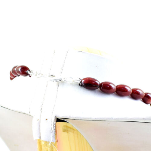 Untreated 248.00 Cts Natural Red Onyx Beads Single Strand Necklace NK 61E113 
