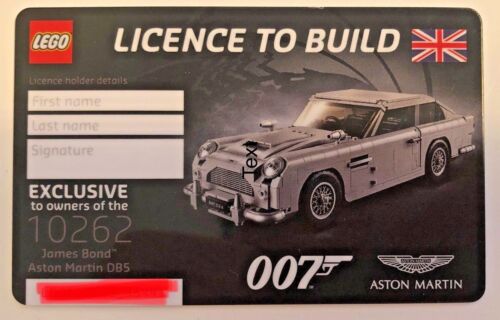 Early realease VIP licence ownercard Vip lego Expert 10262 Aston Martin db5