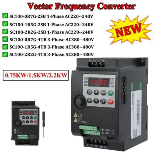 AC380‑‑480V 0.75/1.5/2.2KW 1 To 3 Phase Vector Frequency Converter AC220‑‑240V 