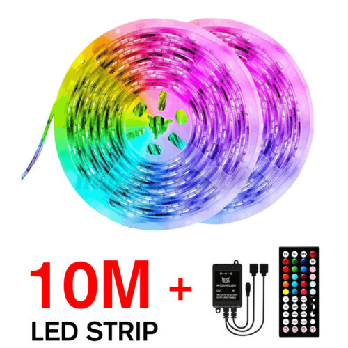 5M/10M 3528 SMD RGB 300/600 LEDs Strip Light String Tape IR Remote Control 