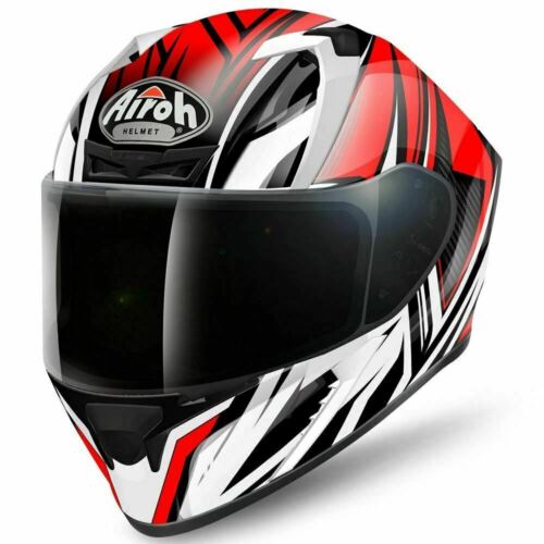 Airoh Valor Conquer Full Face XL Motorcycle Motorbike Crash Helmet ACU Red White