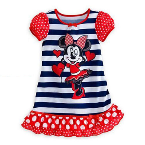 Newborn Baby Girls Minnie Mouse Dress Kids Cartoon Summer Vest Skirt Party Dress 