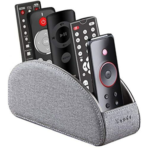Details about  &nbsp;TV Remote Control Holder With 5 Compartments,Pu Leather Caddy/Box/Tray Bedside