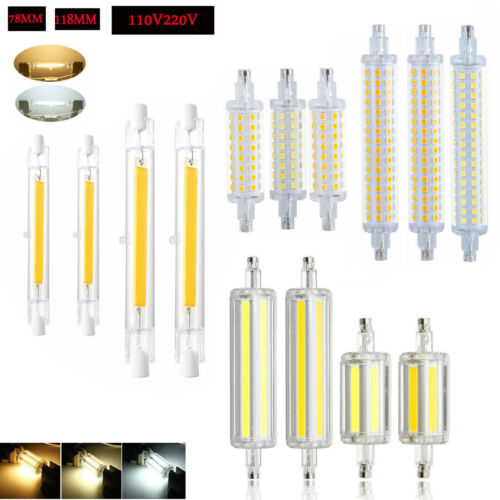 LED R7S Bulb 78mm 118mm COB SMD Light Dimmable 6W 25W T3 J Type Glass Tube Lamp 