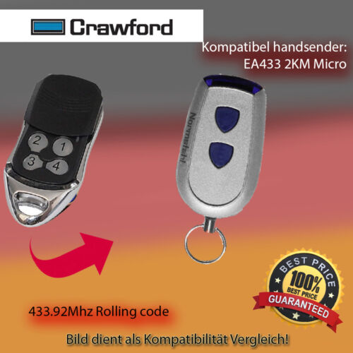 CRAWFORD T433-4 kompatibel Sender Replacement der Fernbedienung