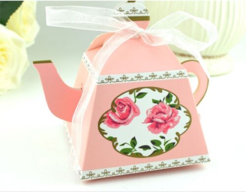 50//100Pcs TeaPot Paper Boxes Candy Sweets Cookies Biscuits Party Favour Gift Bag