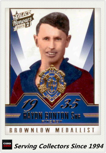 2015 Select AFL Honours S2 Brownlow Gallery Card BG60 Hayden Button Snr-Fitzroy 