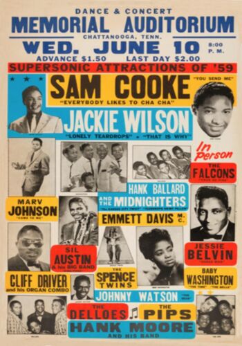 MAGNET REPRODUCTION Concert Handbill Sam Cooke 1959 Memorial Auditorium