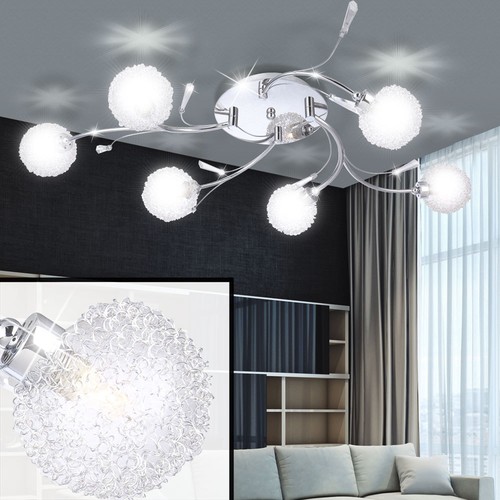 Luxus Decken Leuchte Kristall Esszimmer Glas Kugel Lampe Spot Küchen Strahler