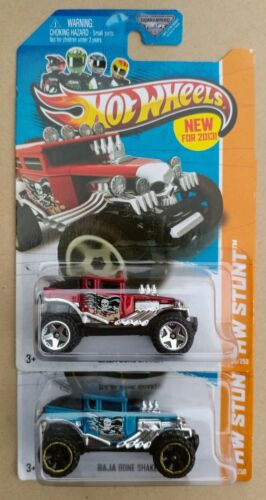 FREE SHIPPING HOT WHEELS LOT OF 2 BAJA BONE SHAKER RED AND BLUE NEW FOR 2013