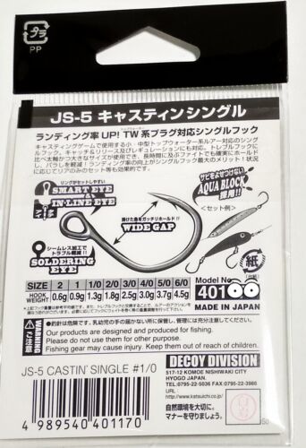 Decoy JS-5 CASTIN/'S Unique pour Topwater Prise Crayon Appât Popper Etc Size #