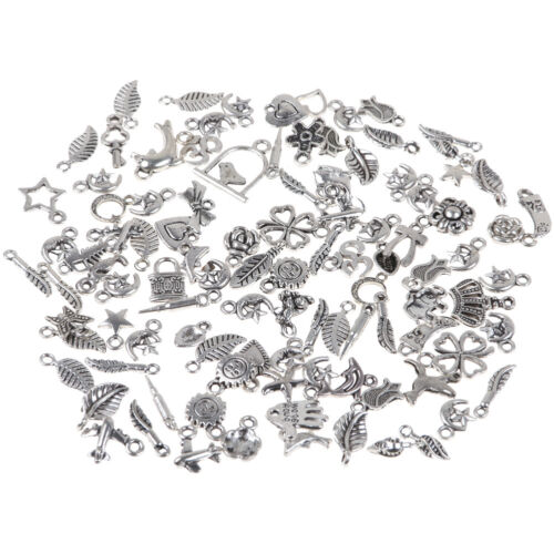 Wholesale 100pcs Bulk Lots Tibetan Silver Mix Charm Pendants Jewelry DIY @@
