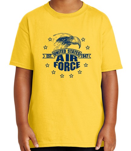 1947 Tee for Youth Air Force Eagle Kid/'s T-shirt Blue USAF Est 1306C