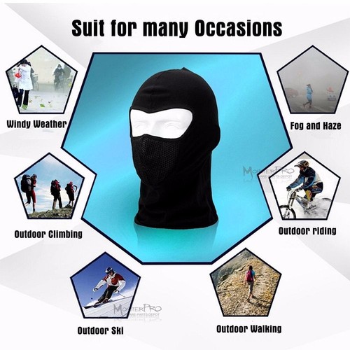 Motorcycle Biker Outdoor Mask Cycling Balaclava Full Face Neck Protector Black