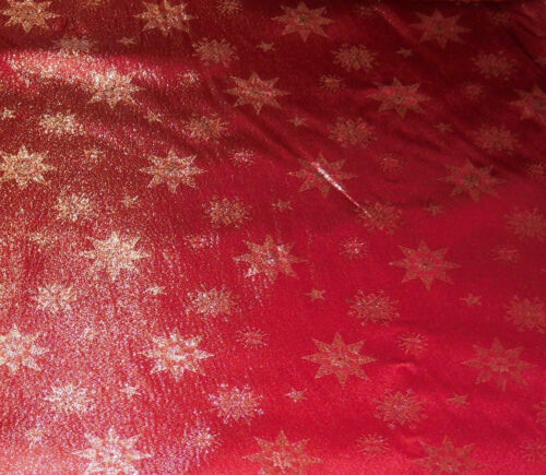 0,5 m Satin Weihnachtsstoff Kristalle Sterne 1,6m breit Dekostoff €15/m²