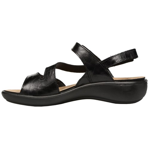 Romika Ibiza 70 Noir Femme Cuir Bride Arrière Ouvert-Orteil Sandales