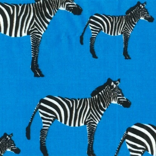 Timeless Treasures Animals C2619 Turquoise Zebra Cotton Fab
