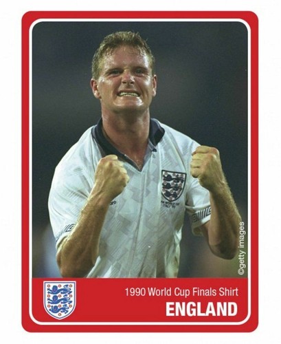 Score Draw Retro Angleterre Coupe du monde 1990 #19 Gascoigne Football Shirt S M L XL
