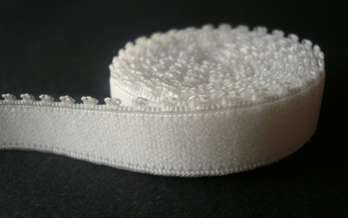 Bra and Knicker Making Elastic.Crown Edge White 12mm Wide Plush Back