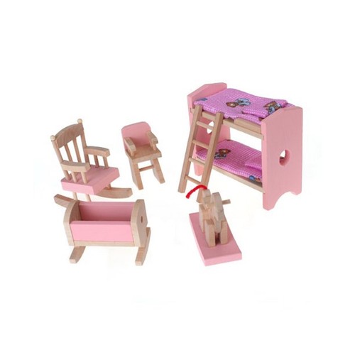 Miniature Dollhouse Funiture Mini Wooden Bedroom Accessories Kids Room Set Toy