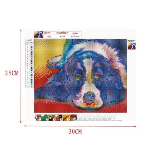 DIY Dog 5D Full Drill Diamond Painting Cross Stitch Kits Art Mural Wall Decor