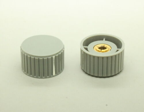 4 x Plastic Grey Top Screw Tighten Control Knob 32mmDx20mmH for 6mm Shaft 