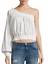 Free People Anabelle Cotton One-Shoulder Top White Size L