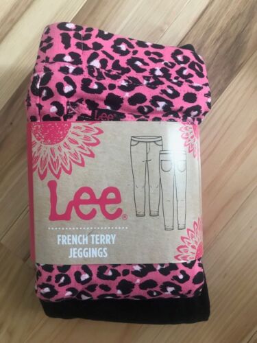 Denim Stretch Jeggings Size 4 6 8 NIP Girls LEE French Terry 3 Pack Black Pink