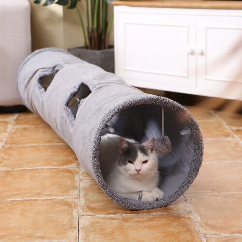 Túnel Plegable Gato Gatito Jugar Juguete de tubo de 3 vías para Gatos Grandes Perros Conejos