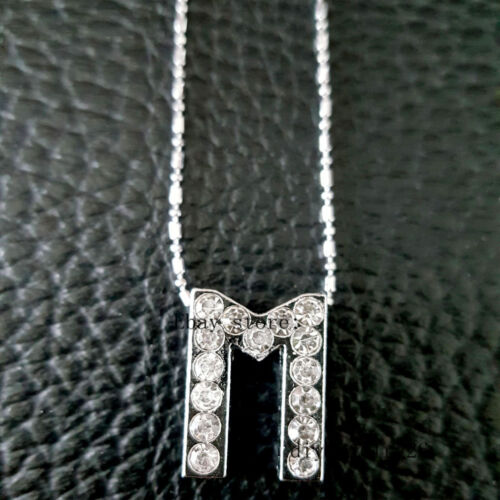 HOT Wholesale /"A-Z/" 18mm Full Rhinestone slide letters charms with 42cm necklace