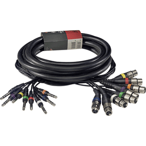 Multipaire Patch 8 Circuits 8 XLR Femelle vers 8 Jack 6.35 Mâle STEREO 5 Metres