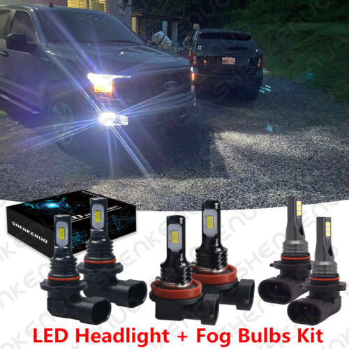 6X 6000K Combo LED Headlight Hi//Lo Fog Light Bulbs For 2015-2019 Ford F-150