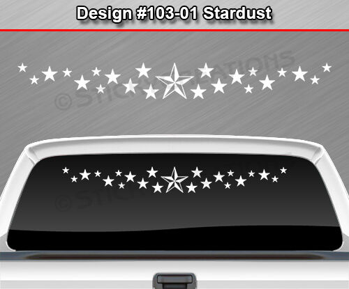 #103-01 STARDUST Windshield Decal Window Sticker Vinyl Graphic Nautical Star Car
