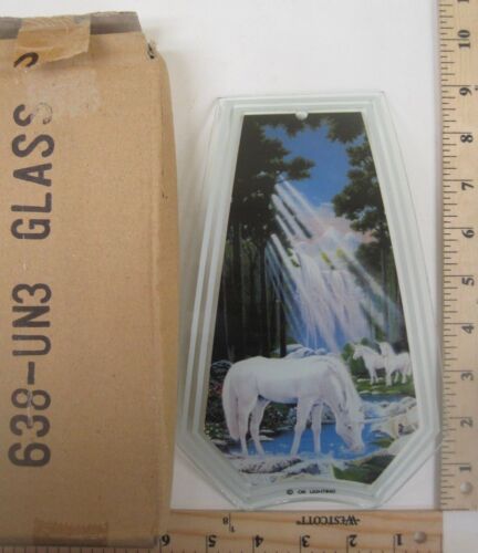 FREE US SHIPPING ok touch lamp replacement glass panel Unicorn In Water 638 UN3 