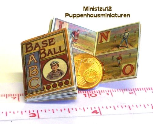Puppenhaus Kinderbuch engl 1317# Baseball ABC M 1zu12 Puppenstube