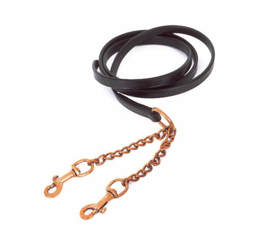 In Hand Show Lead Newmarket Twin Chain Rein By Windsor Equestrian Black Or Brown
