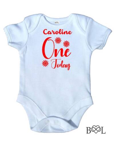 BABY BOY/'S BABYGROW 1ST BIRTHDAY VEST GIFT NAME PERSONALISED ONE TODAY PRESENT