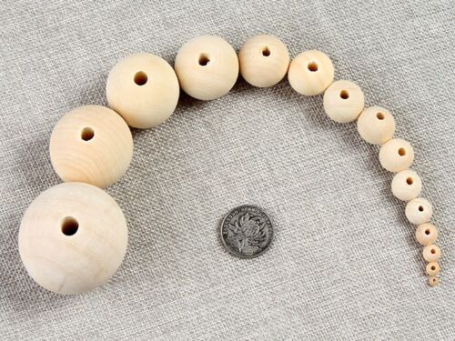Craft Jeweley Natural Untreated Plain Wood Round Beads Wooden Spacer 4mm-28mm